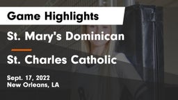 St. Mary's Dominican  vs St. Charles Catholic  Game Highlights - Sept. 17, 2022