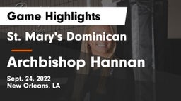 St. Mary's Dominican  vs Archbishop Hannan  Game Highlights - Sept. 24, 2022
