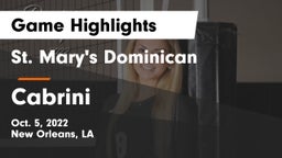St. Mary's Dominican  vs Cabrini  Game Highlights - Oct. 5, 2022