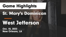 St. Mary's Dominican  vs West Jefferson Game Highlights - Oct. 18, 2022