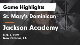 St. Mary's Dominican  vs Jackson Academy  Game Highlights - Oct. 7, 2023