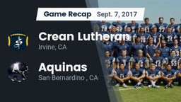 Recap: Crean Lutheran  vs. Aquinas   2017