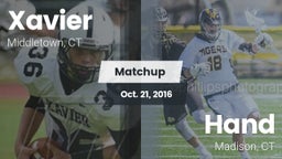 Matchup: Xavier  vs. Hand  2016