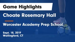 Choate Rosemary Hall  vs Worcester Academy Prep School Game Highlights - Sept. 18, 2019