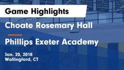 Choate Rosemary Hall  vs Phillips Exeter Academy  Game Highlights - Jan. 20, 2018