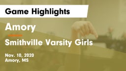 Amory  vs Smithville  Varsity Girls Game Highlights - Nov. 10, 2020