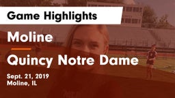 Moline  vs Quincy Notre Dame Game Highlights - Sept. 21, 2019