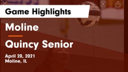 Moline  vs Quincy Senior  Game Highlights - April 20, 2021