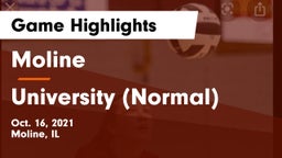 Moline  vs University (Normal)  Game Highlights - Oct. 16, 2021