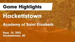 Hackettstown  vs Academy of Saint Elizabeth Game Highlights - Sept. 14, 2022