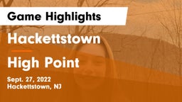 Hackettstown  vs High Point  Game Highlights - Sept. 27, 2022