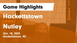 Hackettstown  vs Nutley Game Highlights - Oct. 18, 2023