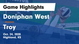 Doniphan West  vs Troy Game Highlights - Oct. 24, 2020