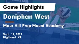 Doniphan West  vs Maur Hill Prep-Mount Academy  Game Highlights - Sept. 12, 2022