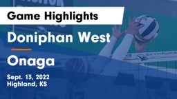 Doniphan West  vs Onaga  Game Highlights - Sept. 13, 2022