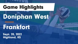 Doniphan West  vs Frankfort  Game Highlights - Sept. 20, 2022