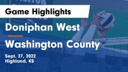 Doniphan West  vs Washington County  Game Highlights - Sept. 27, 2022