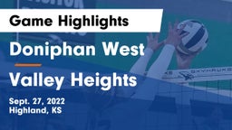 Doniphan West  vs Valley Heights  Game Highlights - Sept. 27, 2022