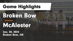 Broken Bow  vs McAlester  Game Highlights - Jan. 28, 2022