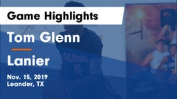 Tom Glenn  vs Lanier  Game Highlights - Nov. 15, 2019