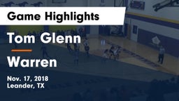 Tom Glenn  vs Warren  Game Highlights - Nov. 17, 2018