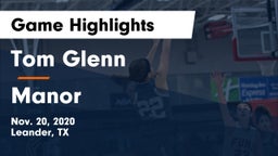 Tom Glenn  vs Manor  Game Highlights - Nov. 20, 2020