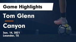Tom Glenn  vs Canyon  Game Highlights - Jan. 14, 2021