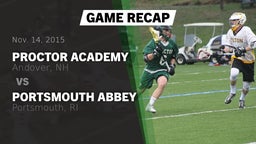 Recap: Proctor Academy  vs. Portsmouth Abbey  2015