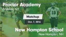 Matchup: Proctor Academy vs. New Hampton School  2016