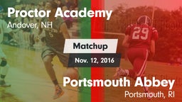 Matchup: Proctor Academy vs. Portsmouth Abbey  2016