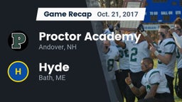 Recap: Proctor Academy  vs. Hyde  2017