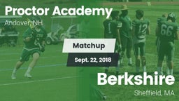 Matchup: Proctor Academy vs. Berkshire  2018