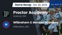 Recap: Proctor Academy  vs. Wilbraham & Monson Academy  2018
