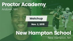 Matchup: Proctor Academy vs. New Hampton School  2018