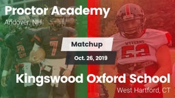Matchup: Proctor Academy vs. Kingswood Oxford School 2019