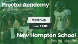 Matchup: Proctor Academy vs. New Hampton School  2019