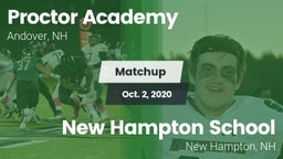 Matchup: Proctor Academy vs. New Hampton School  2020