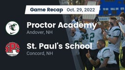 Recap: Proctor Academy  vs. St. Paul's School 2022
