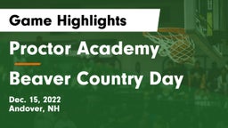 Proctor Academy  vs Beaver Country Day Game Highlights - Dec. 15, 2022