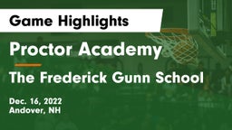 Proctor Academy  vs The Frederick Gunn School Game Highlights - Dec. 16, 2022