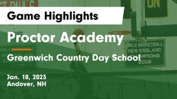 Proctor Academy  vs Greenwich Country Day School Game Highlights - Jan. 18, 2023