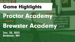 Proctor Academy  vs Brewster Academy  Game Highlights - Jan. 20, 2023
