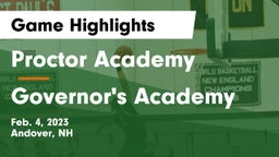 Proctor Academy  vs Governor's Academy Game Highlights - Feb. 4, 2023