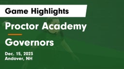 Proctor Academy  vs Governors Game Highlights - Dec. 15, 2023