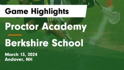 Proctor Academy  vs Berkshire  School Game Highlights - March 13, 2024