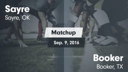 Matchup: Sayre  vs. Booker  2016