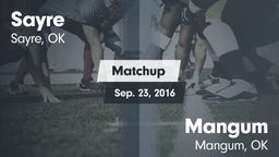 Matchup: Sayre  vs. Mangum  2016
