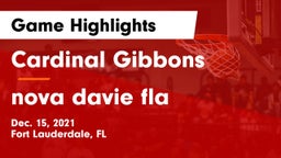 Cardinal Gibbons  vs nova davie fla Game Highlights - Dec. 15, 2021