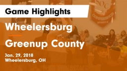 Wheelersburg  vs Greenup County  Game Highlights - Jan. 29, 2018