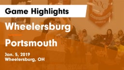 Wheelersburg  vs Portsmouth Game Highlights - Jan. 5, 2019